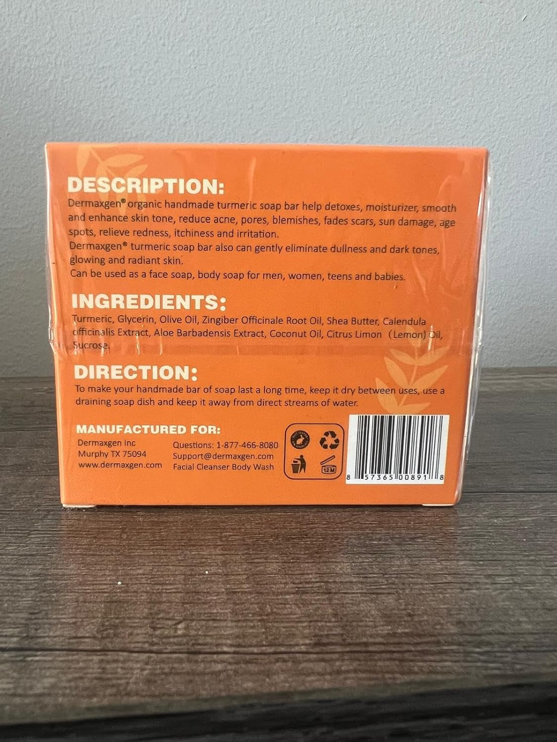 Organic Turmeric Soap Bar for Face & Body – Pure Turmeric Soap Bar for Acne, Scars, Uneven Tone, Blemish Control, Sun Damage & Age Spots – Handcrafted Skincare – 7 OZ
