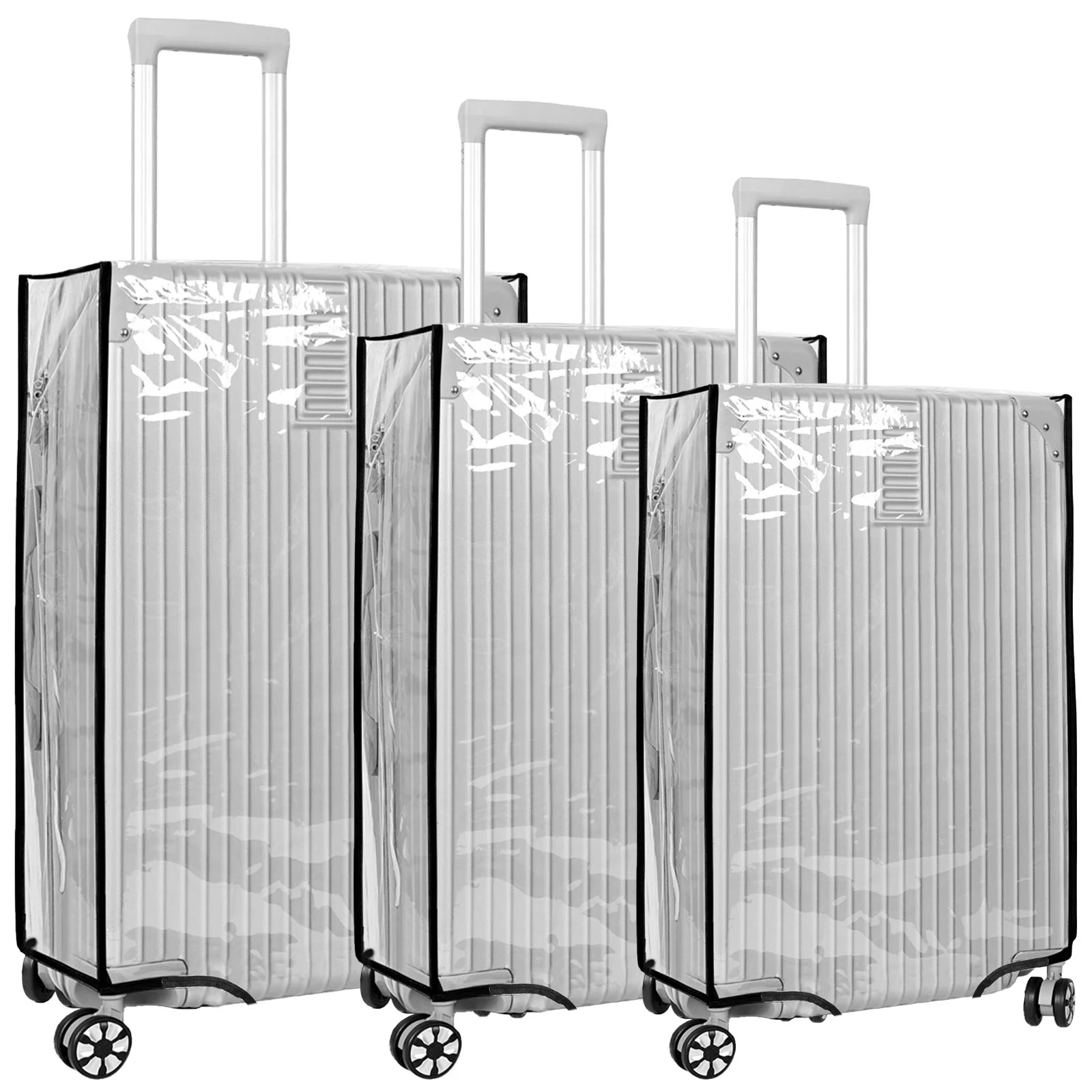 3Pcs/Set Luggage Cover Clear PVC Suitcase Covers Protector Suitcase Cover for 20 24 28 Inch Luggage for Luggage Travelling