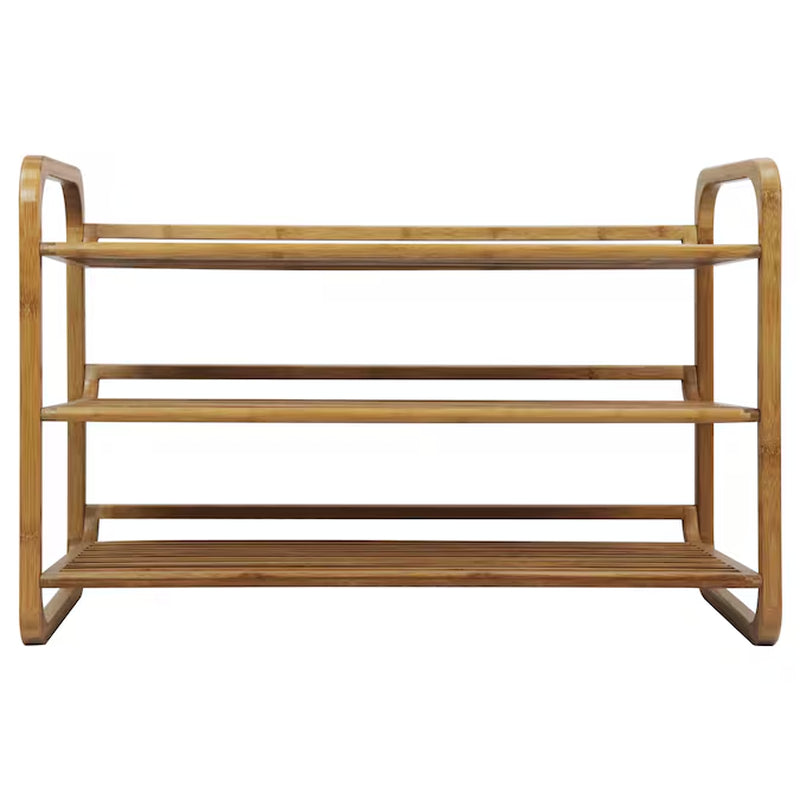 20.0-Inches H 3.0 Tier 12 Pair Brown Wood Shoe Rack