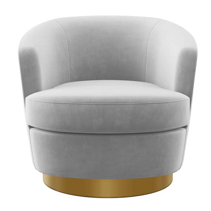 Casual Pink Velvet Swivel Accent Chair