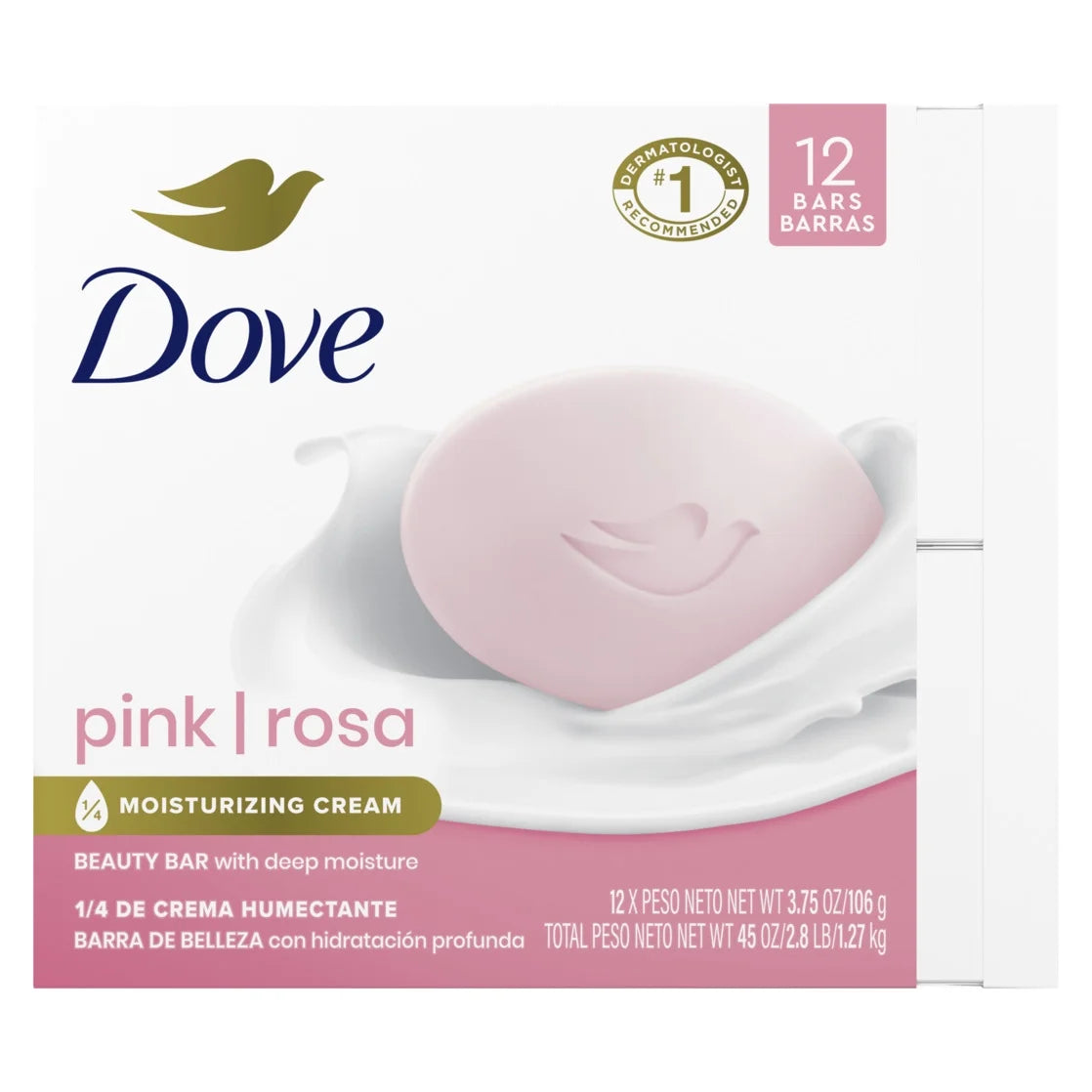 Beauty Bar Women'S Bath Soap Pink Rosa, 3.75 Oz 12 Bars