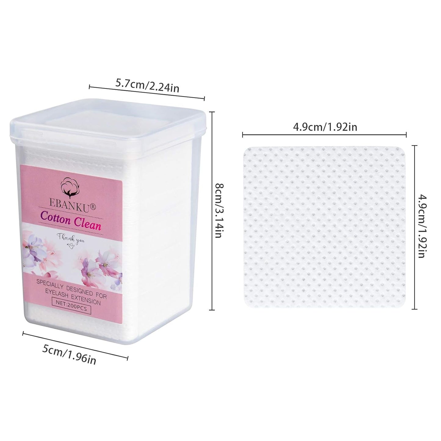 1200PCS Lint Free Nail Wipes Eyelash Glue Wipes, Adhesive Wipes for Lash Glue Nail Polish Remover Cotton Pads, Glue Nozzle Wipes Non-Woven Fabric Wipes Eyelash Extension Supplies