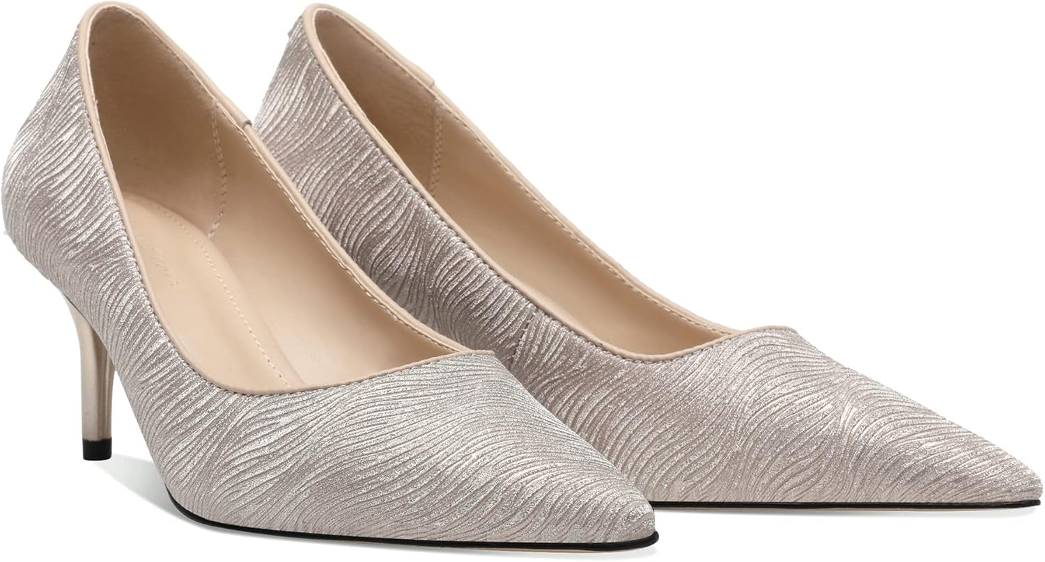 2.6 Inch Stiletto Pointed Toe Pumps Party Wedding Dressy Mid Heels Shoes