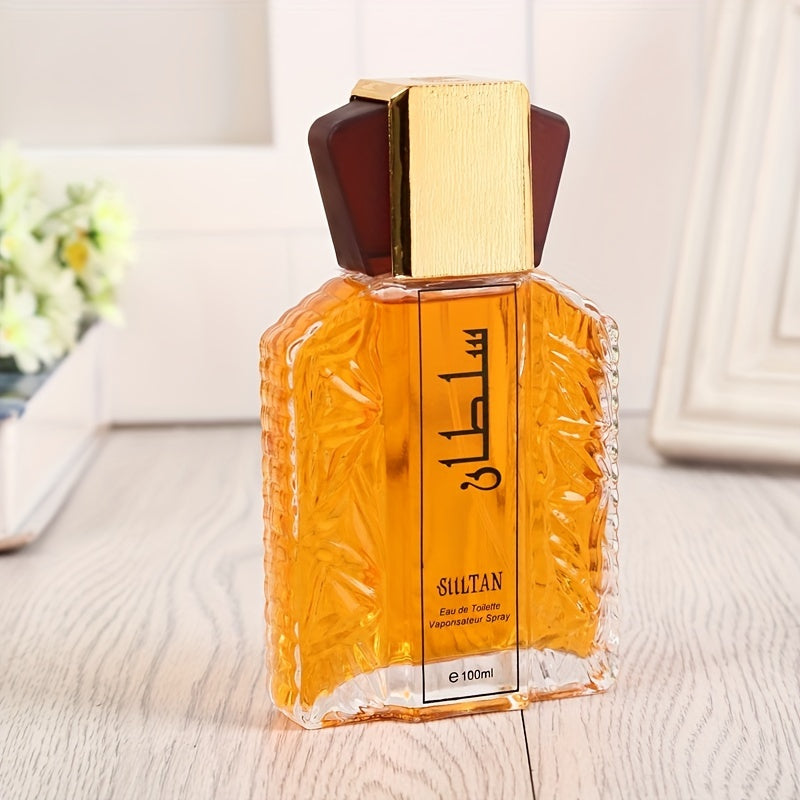 Sultan Eau de Toilette for Men, 3.38oz - Alcohol-Based, Floral Scent with Woody Notes, Formaldehyde-Free Liquid Formula, 5-15% Fragrance Concentration