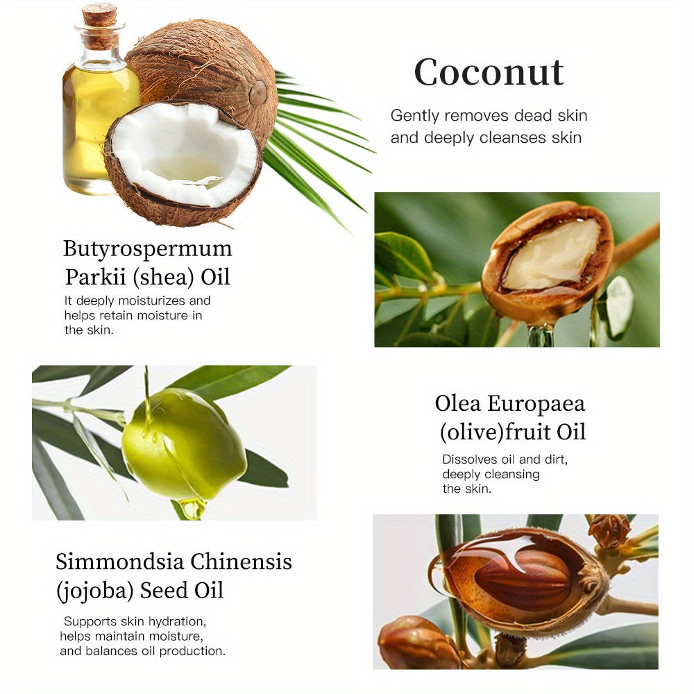 Coconut Nourishing Essential Oil Soap Bar - Hydrating & Moisturizing Body & Face Soap with Turmeric, Gentle Cleansing for All Light Beige Types, Unisex Adult Use, Shower & Hand Wash, Shower Soap, Natural Soap, Plantbased Soap