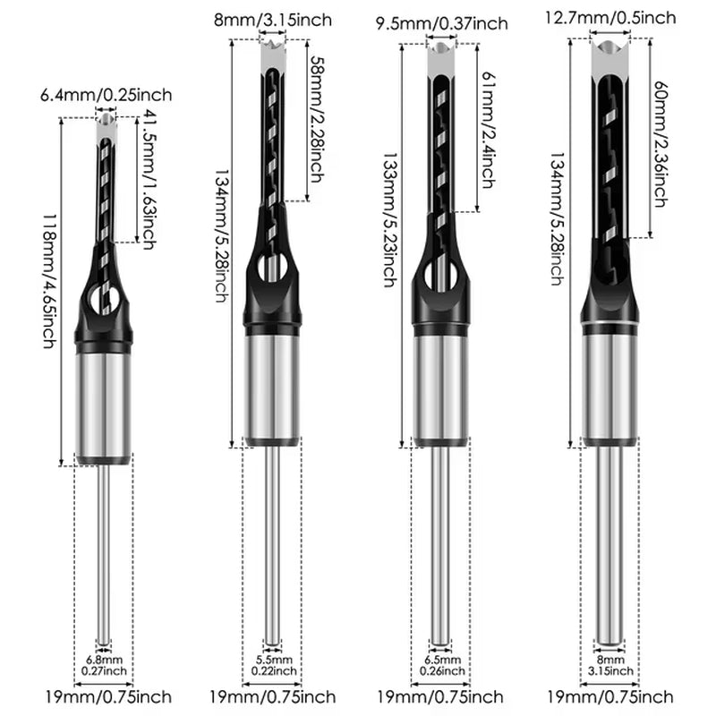 Square Hole Drill Bit Adapter Bench Drill Press Converter for Drill Machine Accessory Woodworking Log Furniture Small Size
