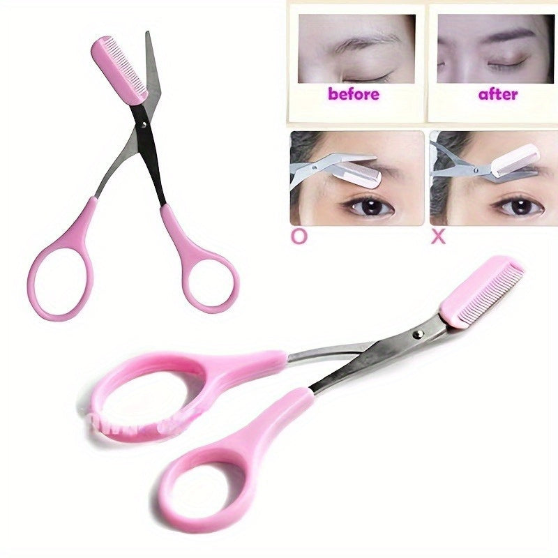 Eyebrow Shaping Scissors with Comb - Precision Facial Hair Removal & Grooming Tool, Fragrance-Free Cosmetic Accessory