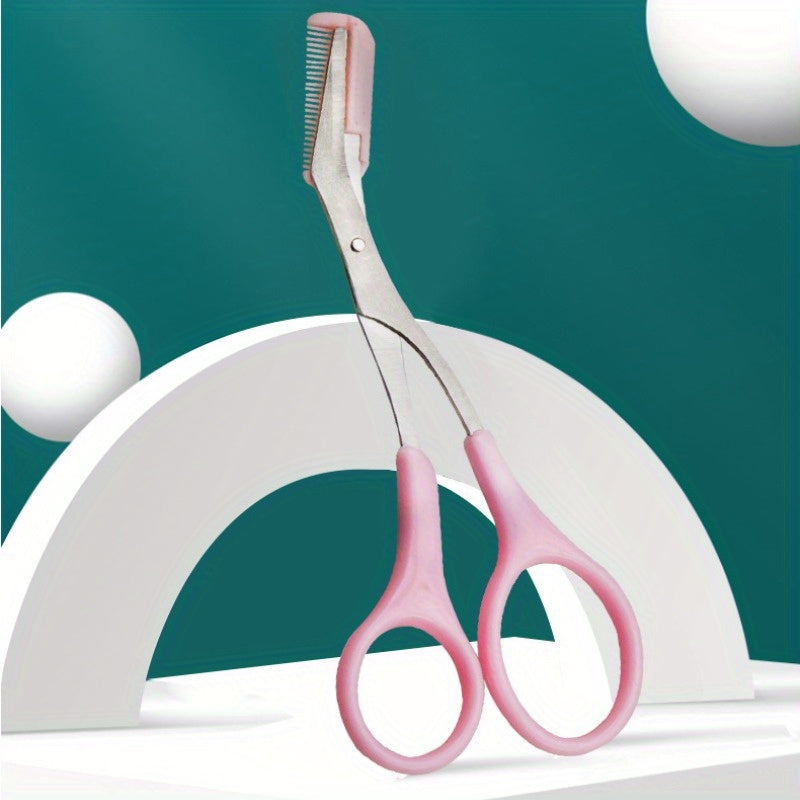 Eyebrow Shaping Scissors with Comb - Precision Facial Hair Removal & Grooming Tool, Fragrance-Free Cosmetic Accessory