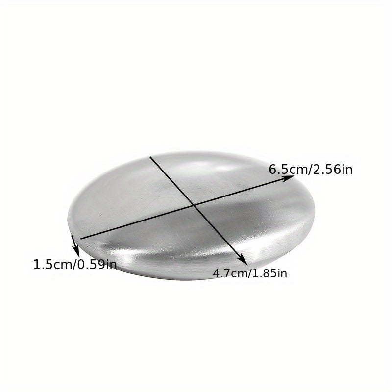 1pc Stainless Steel Deodorant Soap Bar, Oval Hand Odor Remover, Metal Deodorizing Soap for Kitchen and Chef Use