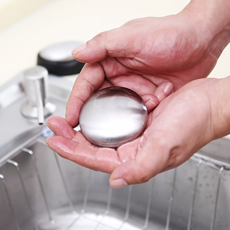 1pc Stainless Steel Deodorant Soap Bar, Oval Hand Odor Remover, Metal Deodorizing Soap for Kitchen and Chef Use