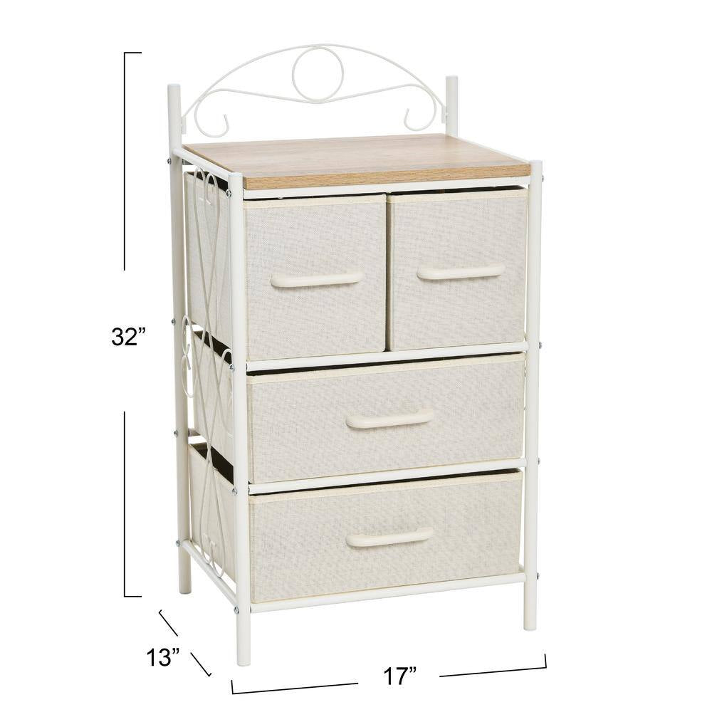 Victoria Coastal Oak 31.7 In. Accent Cabinet with 4-Drawers