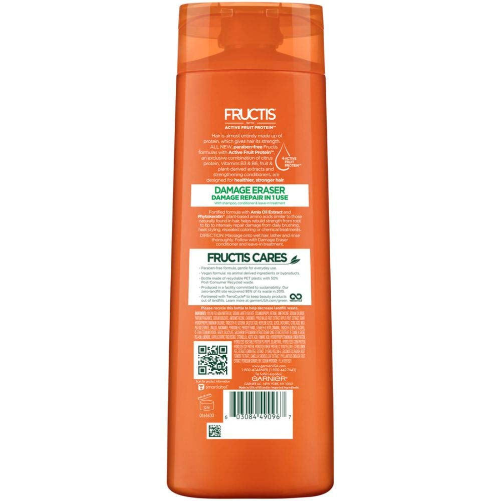 Fructis Damage Eraser Shampoo, Distressed, Damaged Hair, 12.5 Fl. Oz.