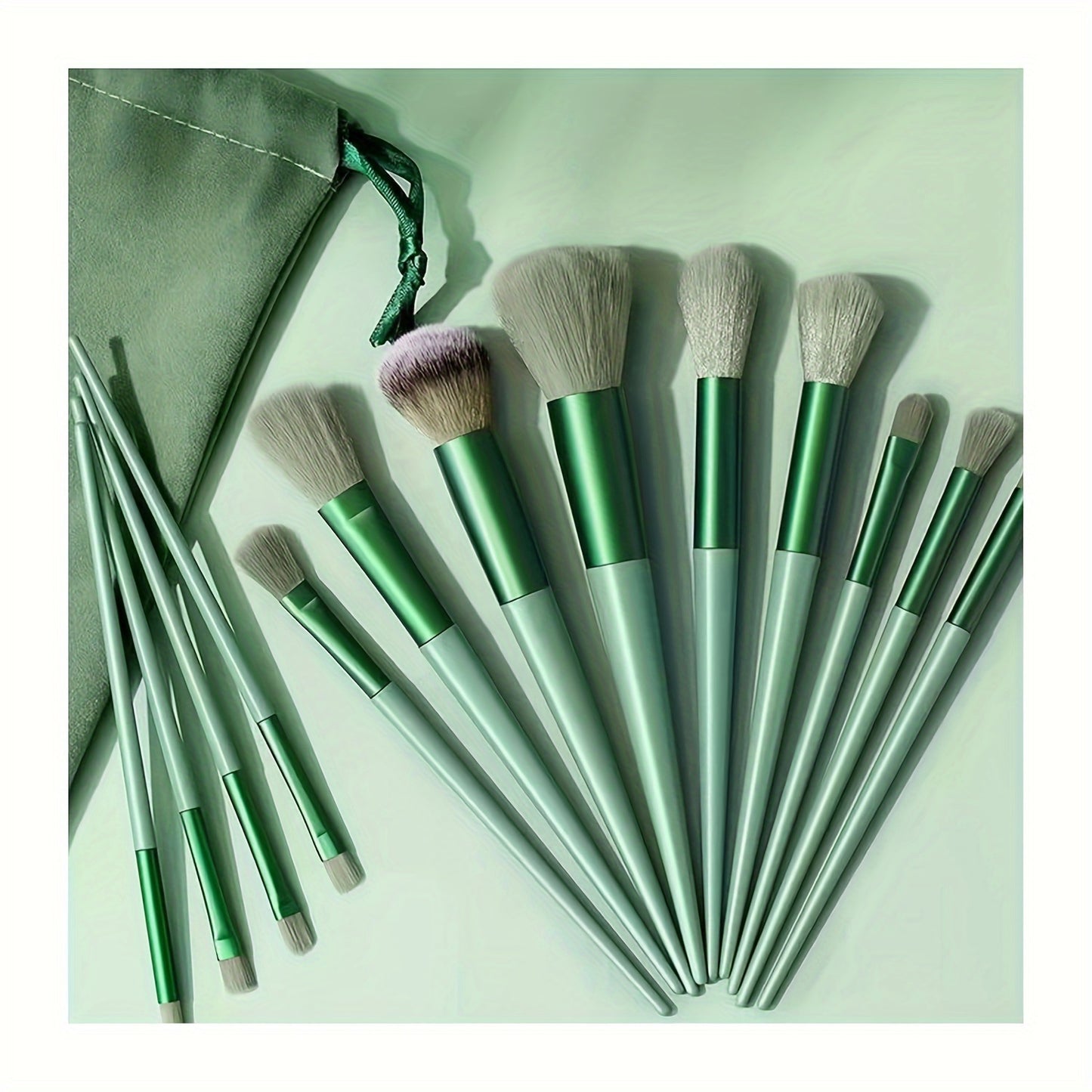 Luxurious 13pcs Makeup Brush Set With Soft Synthetic Bristles - Includes Travel Pouch, Fragrance-Free For All Skin Types