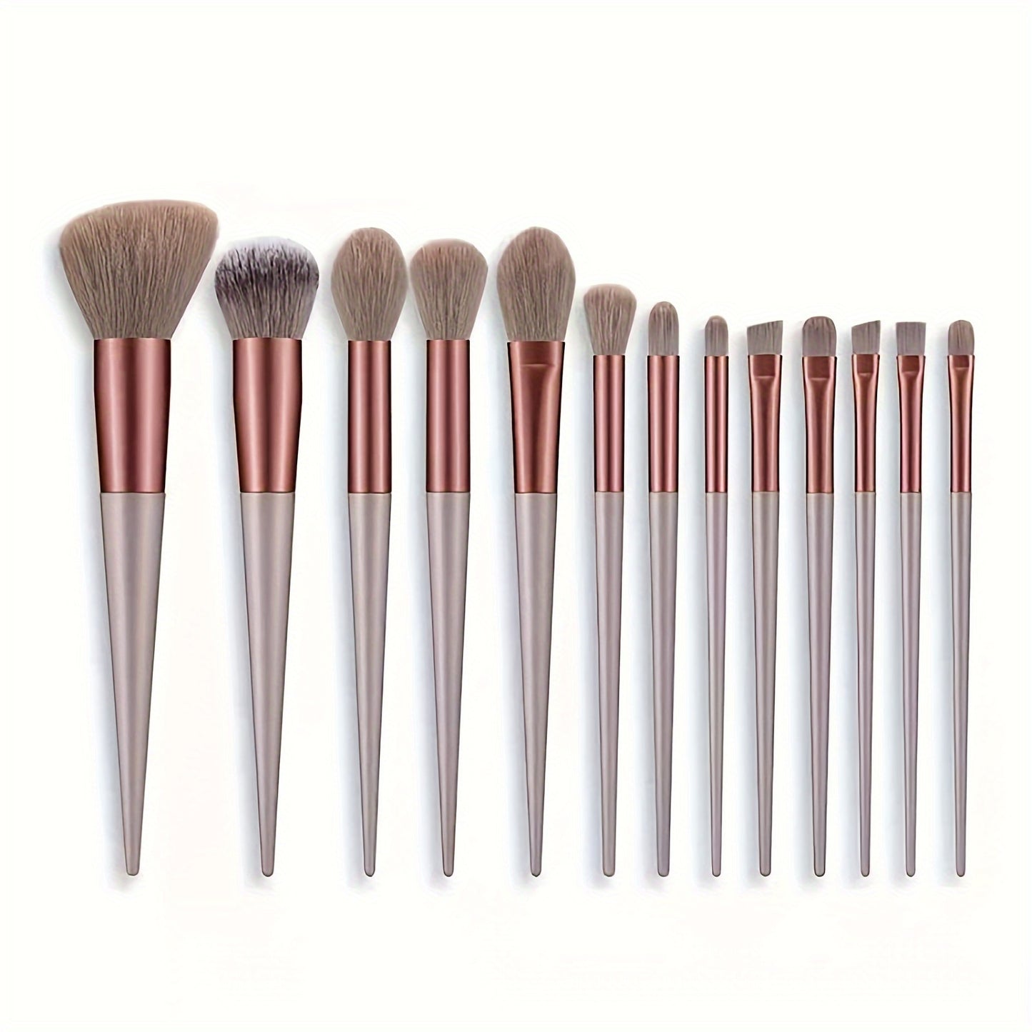 Luxurious 13pcs Makeup Brush Set With Soft Synthetic Bristles - Includes Travel Pouch, Fragrance-Free For All Skin Types