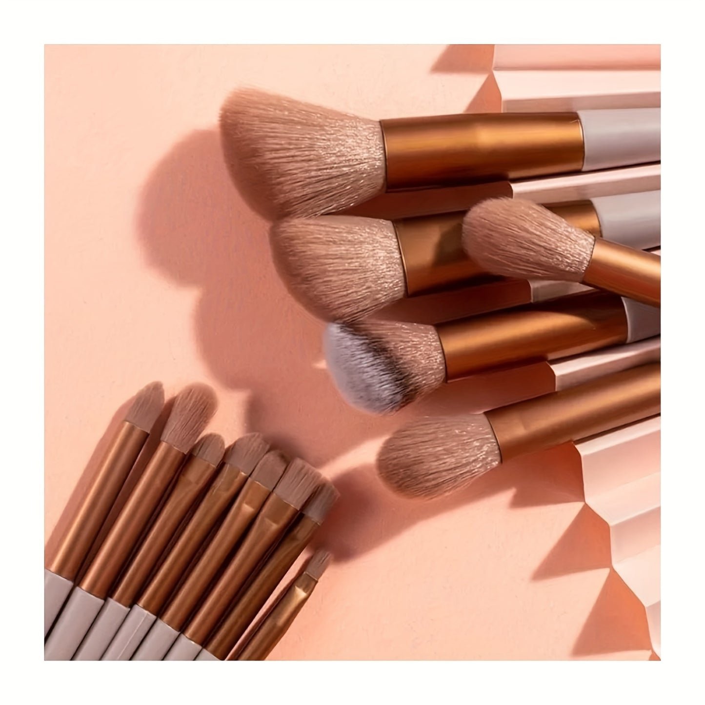 Luxurious 13pcs Makeup Brush Set With Soft Synthetic Bristles - Includes Travel Pouch, Fragrance-Free For All Skin Types