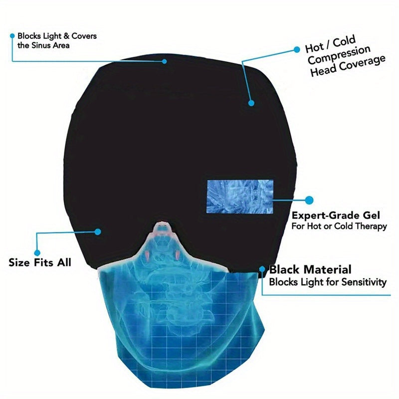 Stretchable Ice/Heat Head Wrap For Migraine Relief -, Chemical-Free & Fragrance-Free, Ideal For All Skin Types