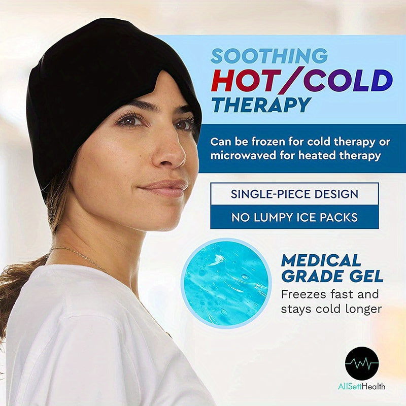 Stretchable Ice/Heat Head Wrap For Migraine Relief -, Chemical-Free & Fragrance-Free, Ideal For All Skin Types