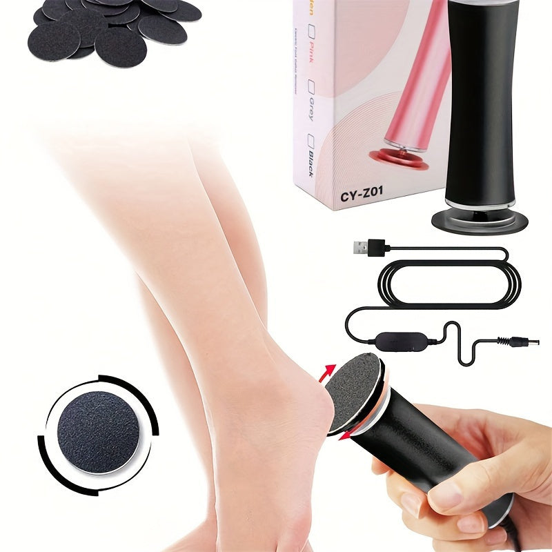 Deluxe Electric ⚡ Foot Grinder (60-Piece) Adjustable Speed Control, Durable Belt, and Ergonomic Design for Easy At-Home Foot Pedicure❤️ and Self-Care.