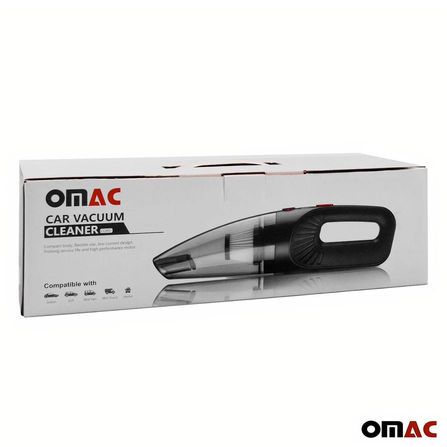 OMAC Handheld Car Vacuum Cleaner, Portable, Mini,12V High Power, 15 Ft Cord, Black