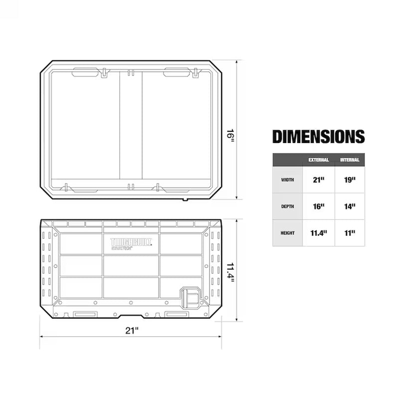 STACKTECH Crate 21-In W X 11.4-In H X 16-In D Plastic/Metal Tool Box