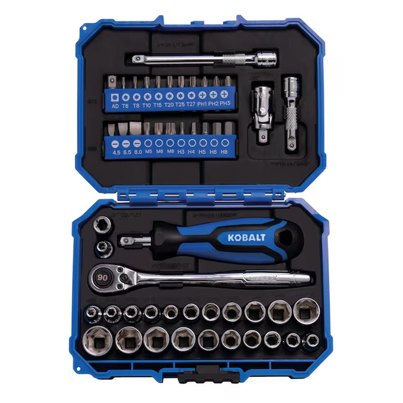 50 -Piece Standard (SAE) and Metric Mechanics Tool Set with Hard Case