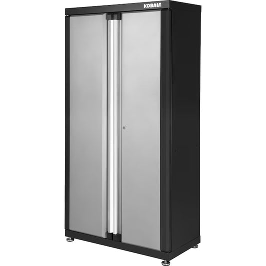36-In W X 72-In H X 18.5-In D Freestanding Steel Garage Cabinet in Silver
