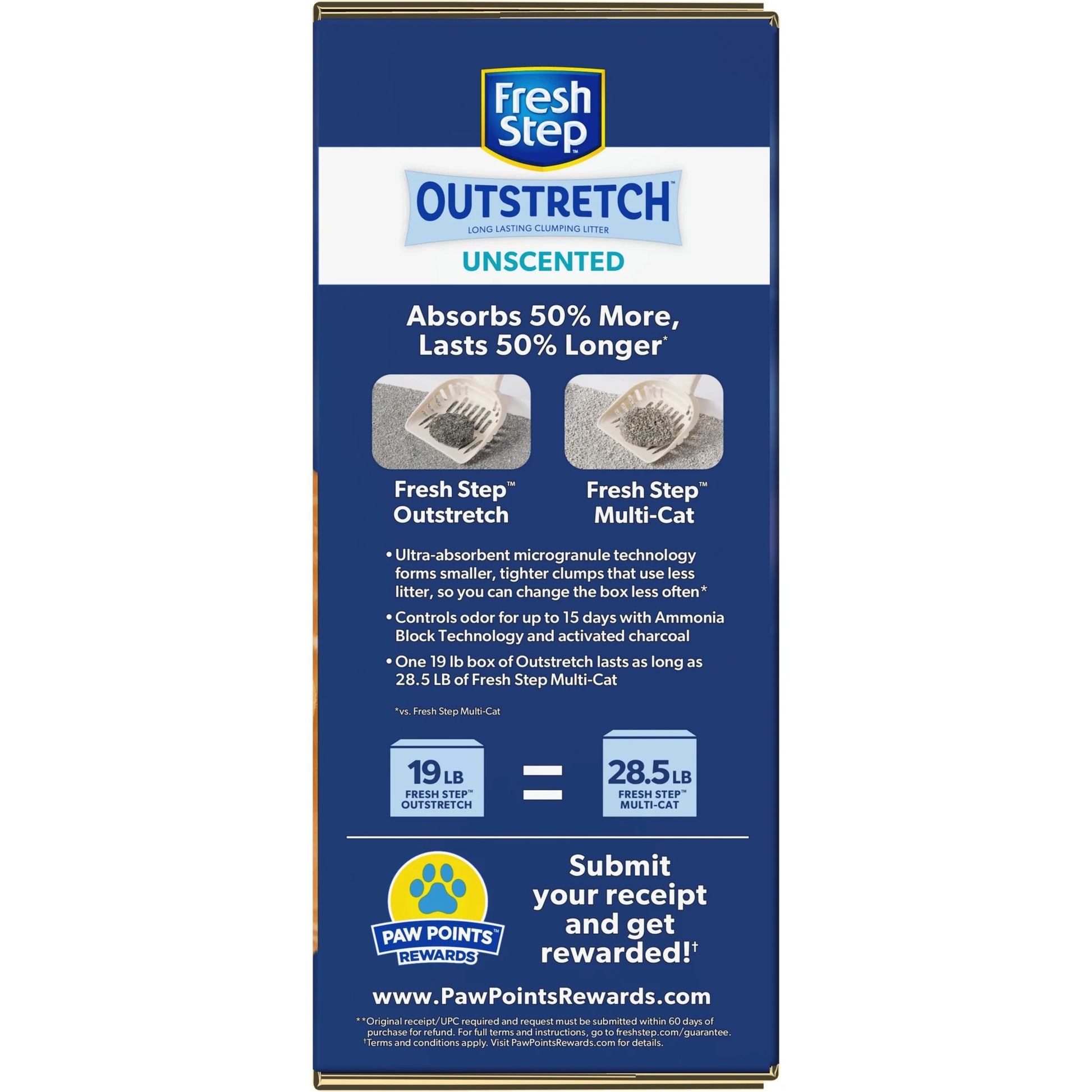 Outstretch Long Lasting Clumping Litter Simply Unscented, 19 Lb. Box