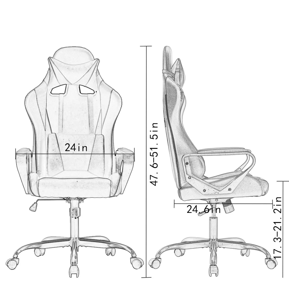 Racing Style Gaming Chair with Adjustable Pillows and Reclining Backrest for Women Gamers(Pink)