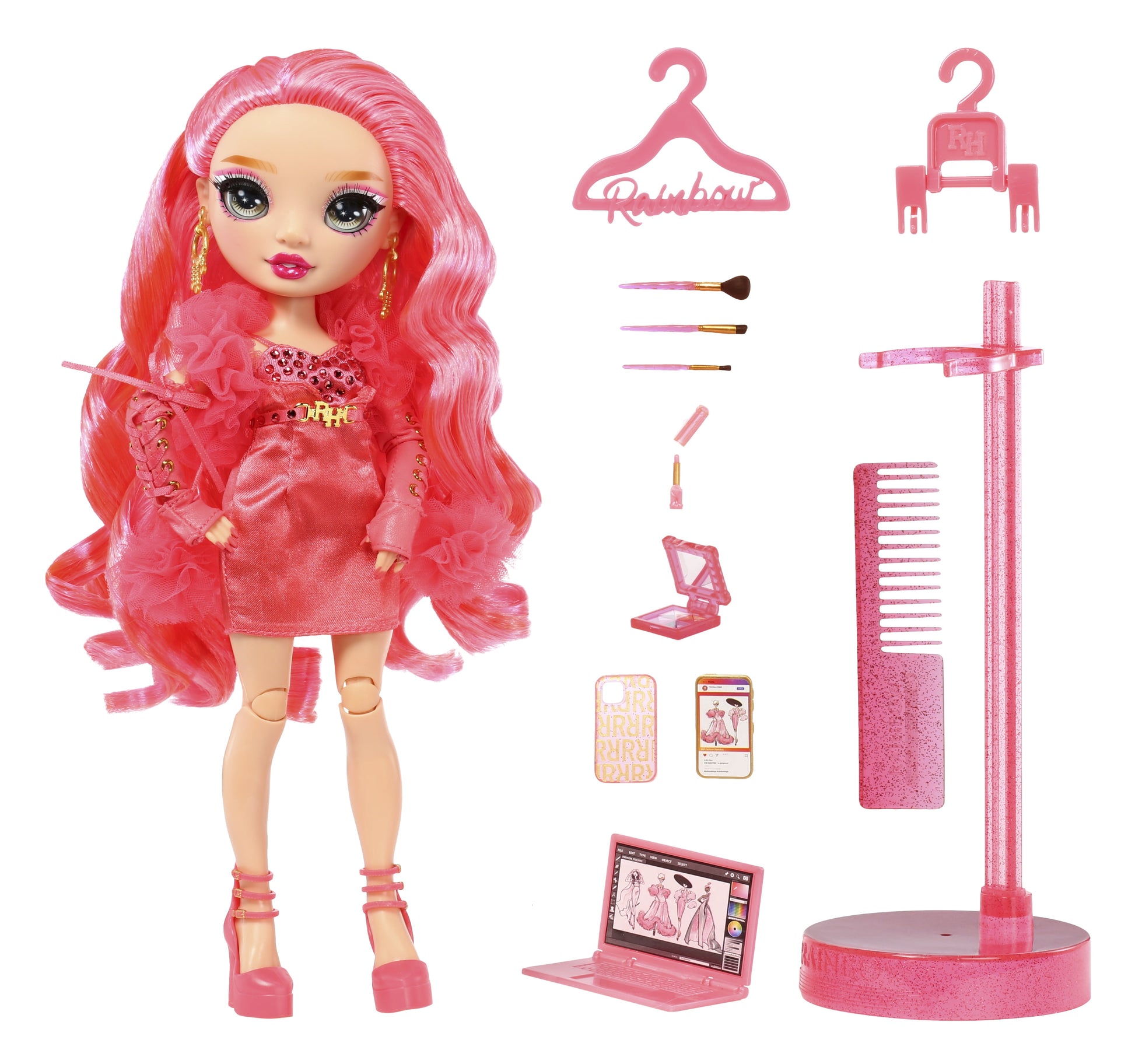 Priscilla - Pink Fashion Doll, Fashionable Outfit & 10+ Colorful Play Accessories. Toy Gift Kids 4-12 Years & Collectors