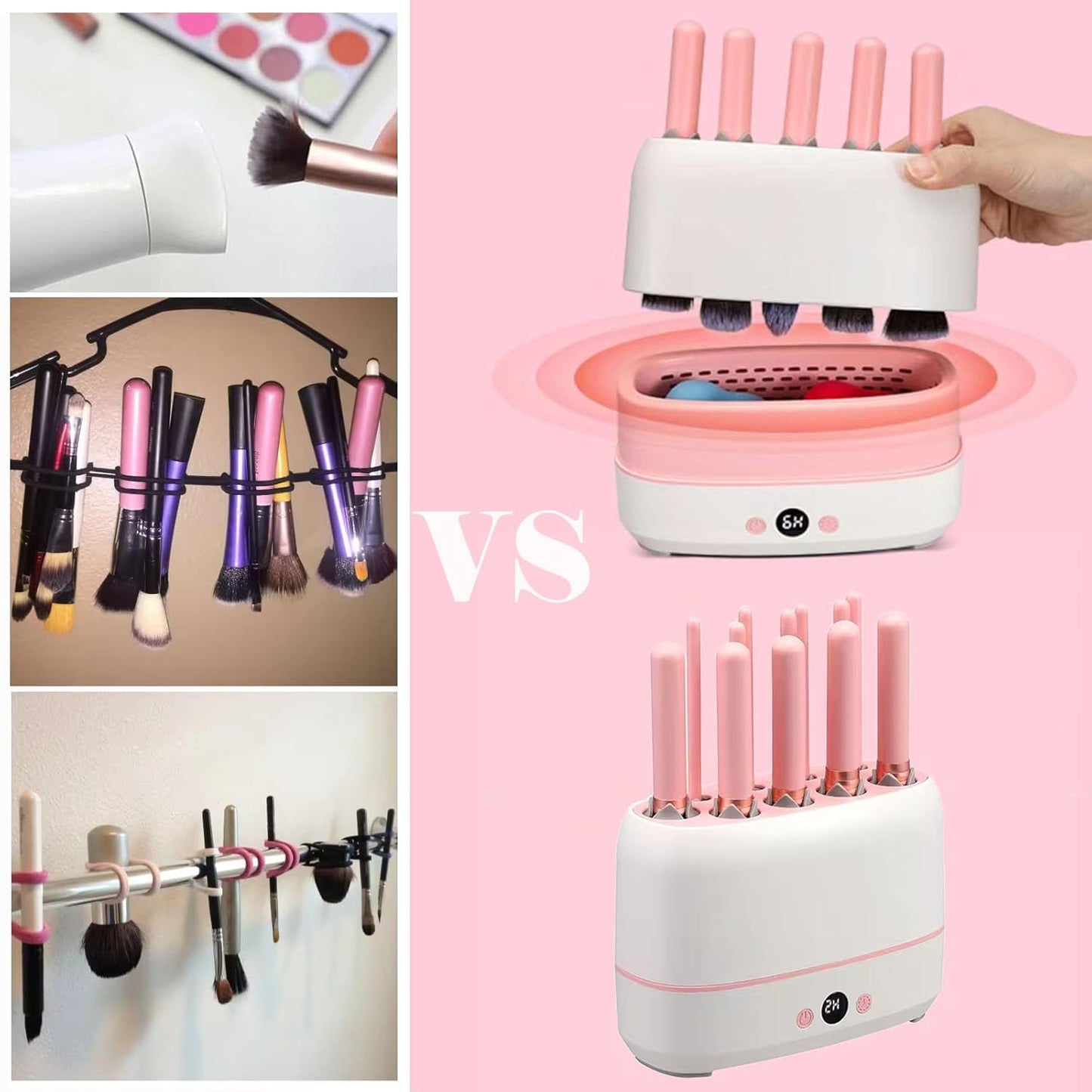 Makeup Brush Dryer Machine, Electric Cosmetic Sponge Drying Machine with 12 Various Dryer Hole, Drying 12Pcs Brushes at Once, Thermo-Control Dryer for Dryer Makeup Sponge, Makeup Brush, Powder Puff
