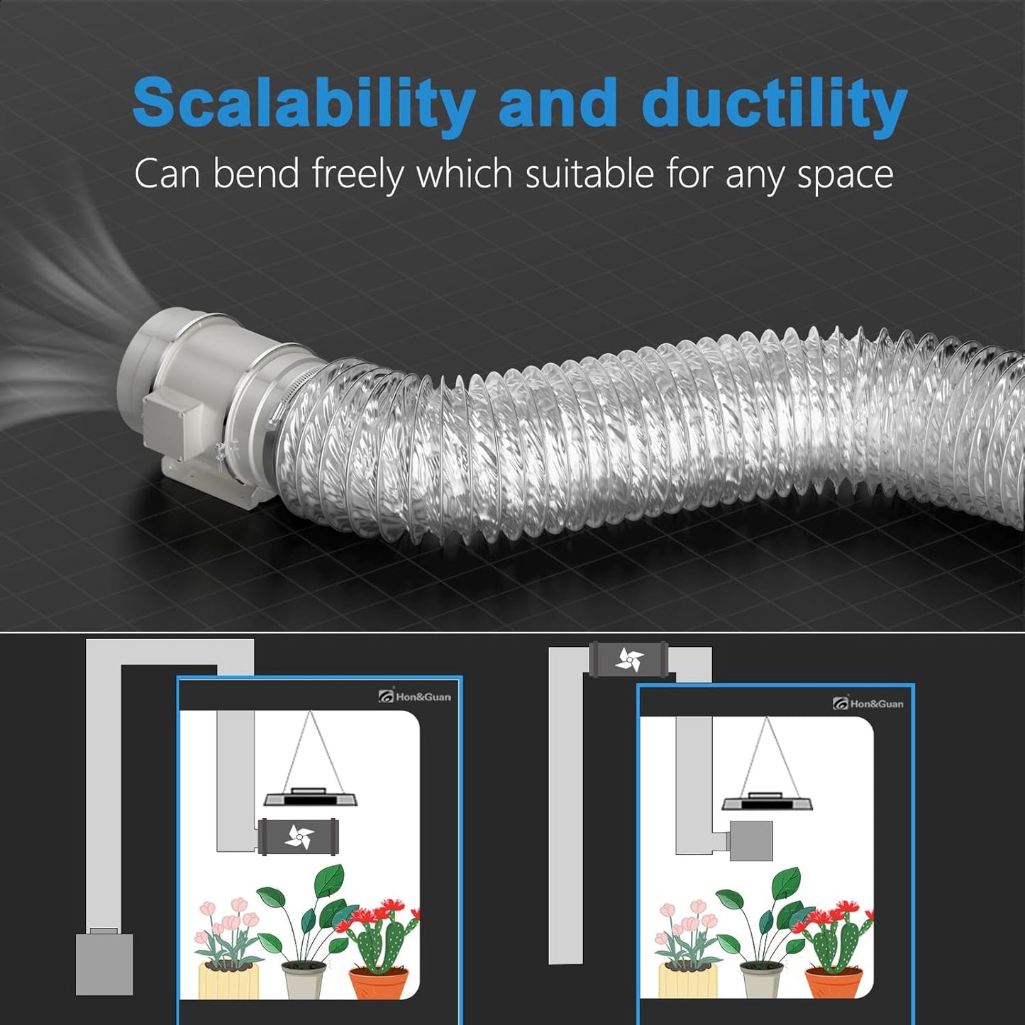 3 Inch Duct 6.56 Feet,  Flexible Dryer Vent Hose for Tight Space Dryer Exhaust Hose Aluminum Duct for Heating and Cooling Ventilation-With 2 Clamps.