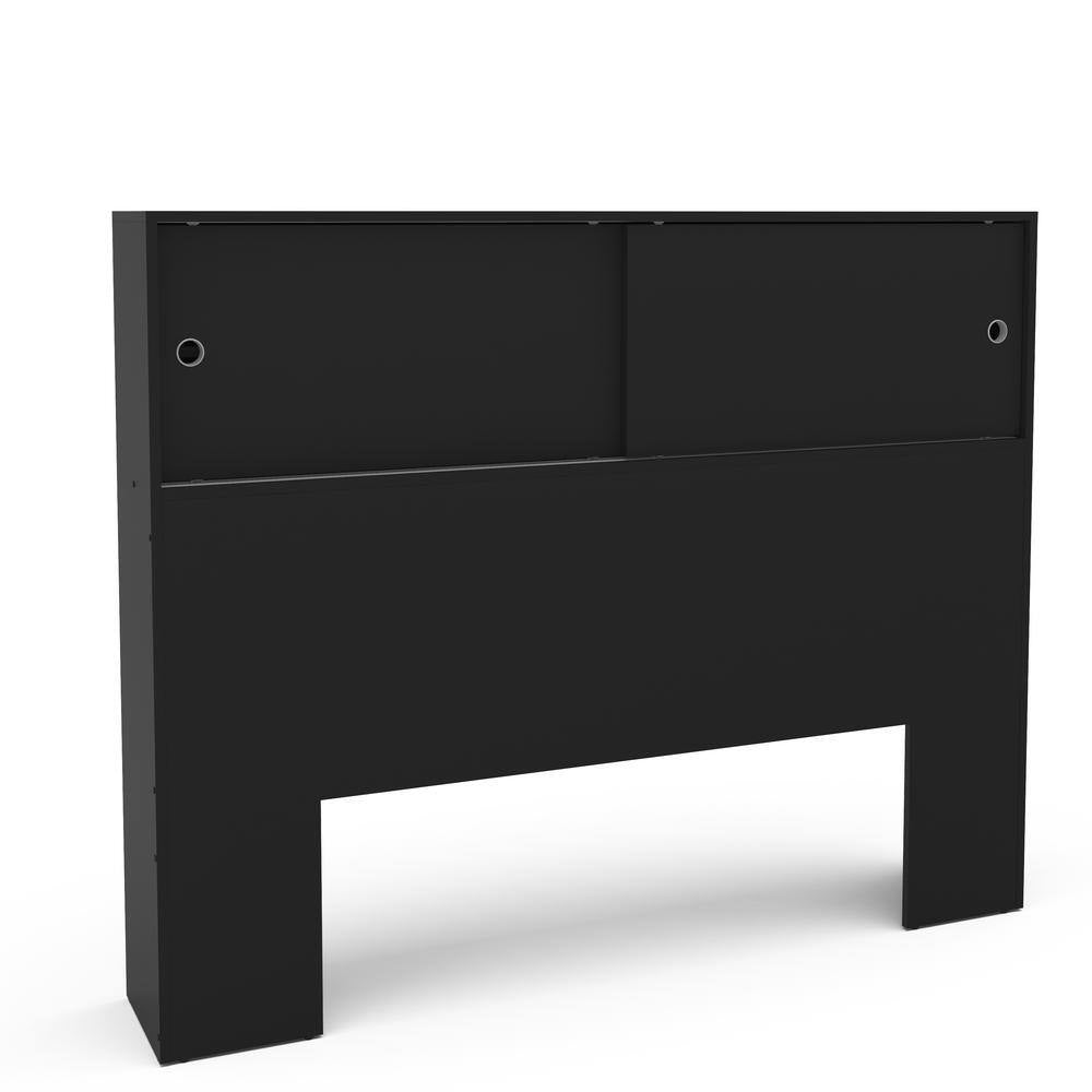 Victoria Black Full-Size Storage Headboard