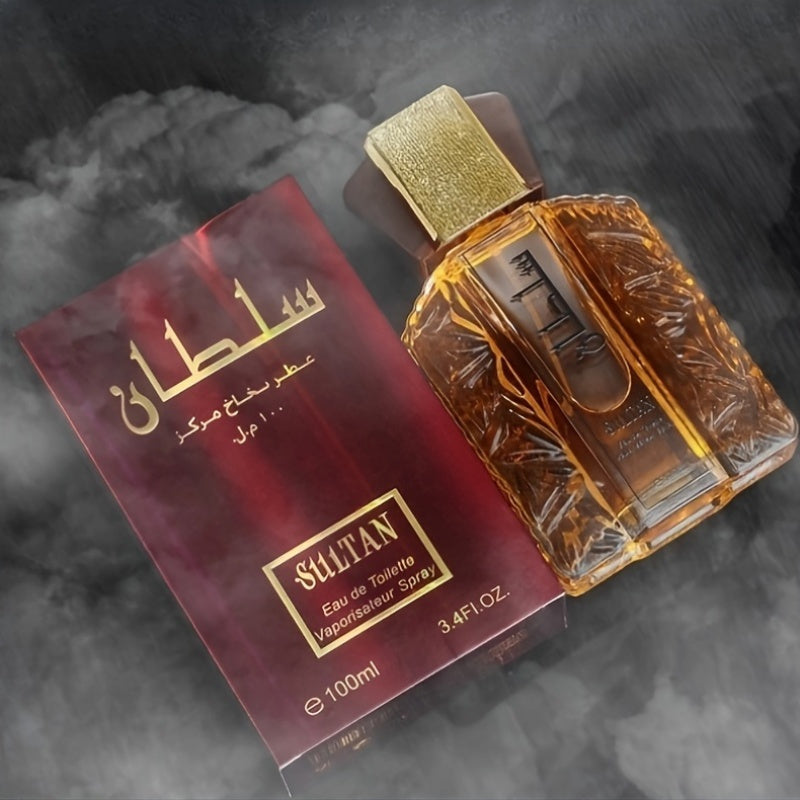 Sultan Eau de Toilette for Men, 3.38oz - Alcohol-Based, Floral Scent with Woody Notes, Formaldehyde-Free Liquid Formula, 5-15% Fragrance Concentration