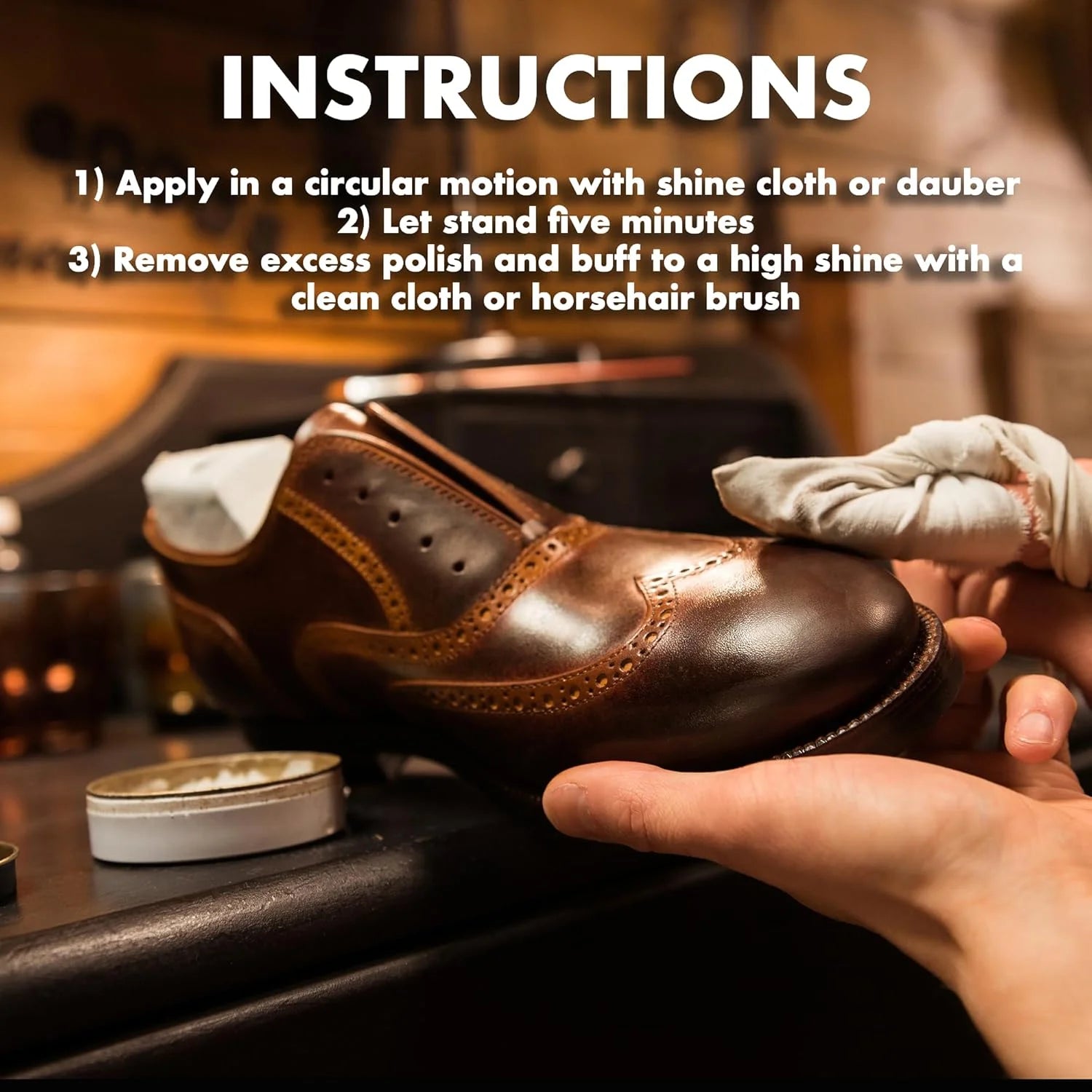 Premium Leather Boot & Shoe Polish Cream - Restores, Conditions & Polishes - Dark Brown - 3 Oz