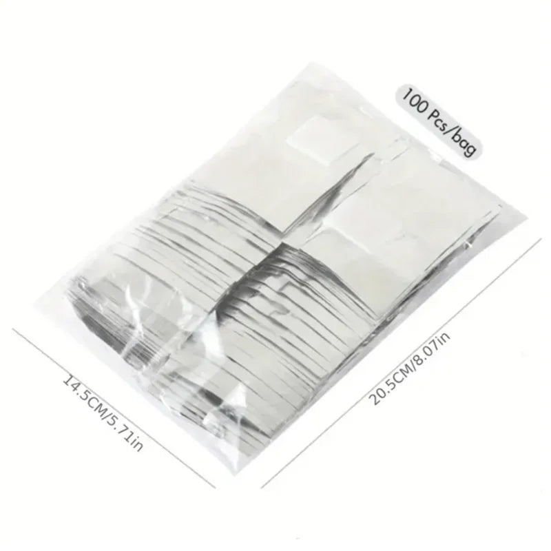 100Pcs Bag Aluminum Foil Nail Polish Immersion Nail Polish Nail Removal Wrap Nail Towel Gel Nail Polish Remover Nail Polish Tool