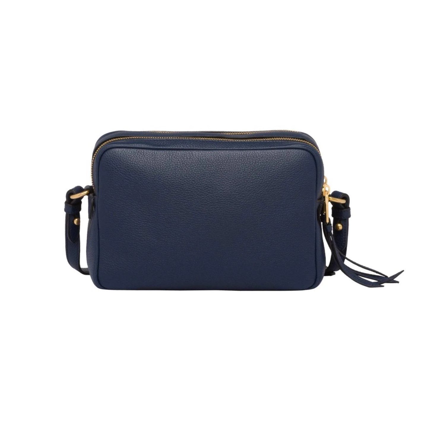 New  Baltico Blue Vitello Phenix Leather Double Zip Crossbody Bag 1BH079