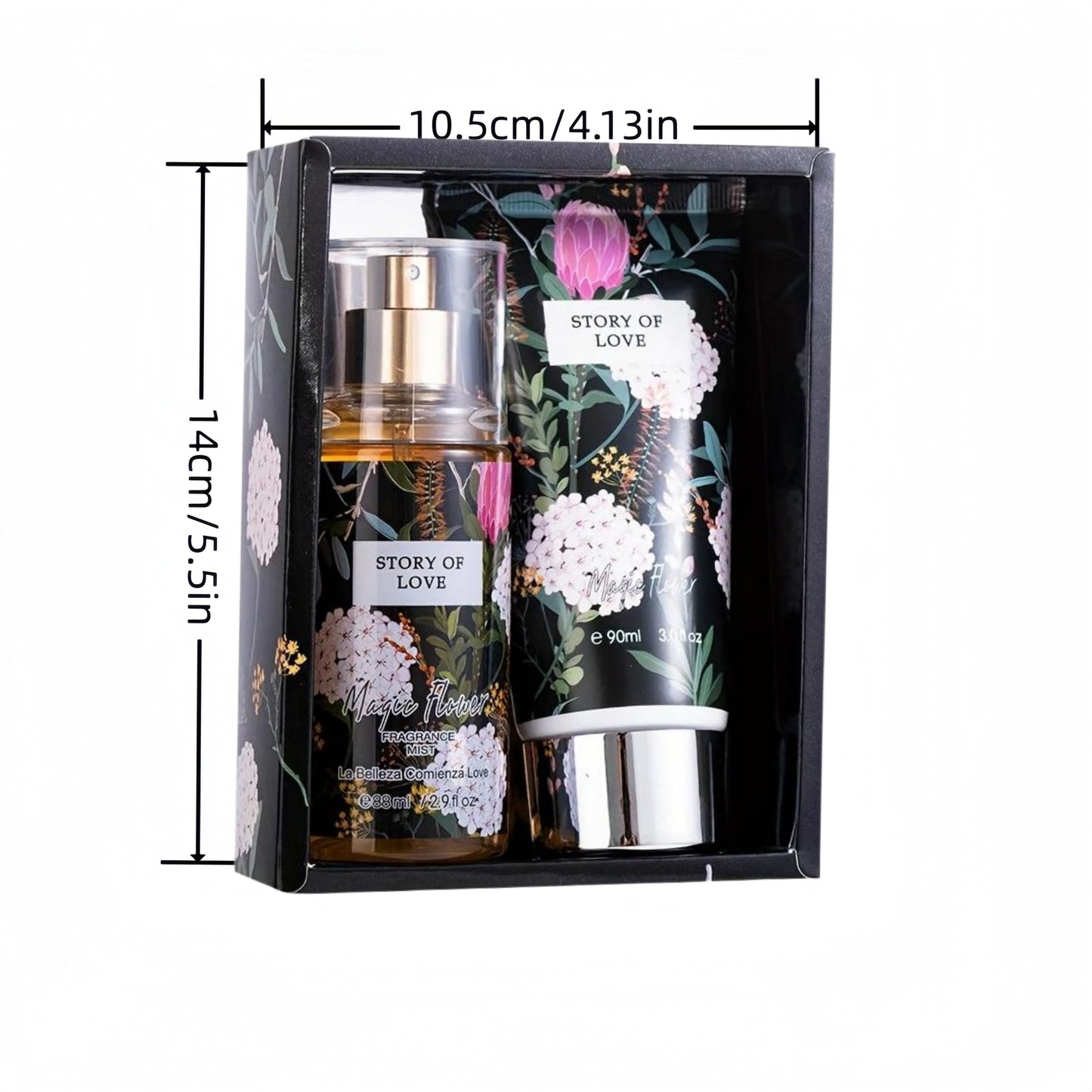 2.98oz Fragrance Mist&3.04oz Perfumed Body Lotion, Floral Notes, A Perfect Gift For Her, Nourishing Moisturizing Gift Set