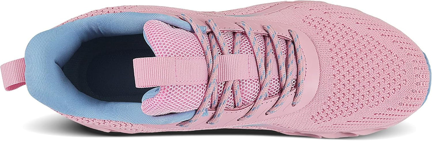 Women'S Running Sports Walking Shoes Mesh Lightweight Breathable Athletic Jogging Sneakers,Pink,Us 5.5