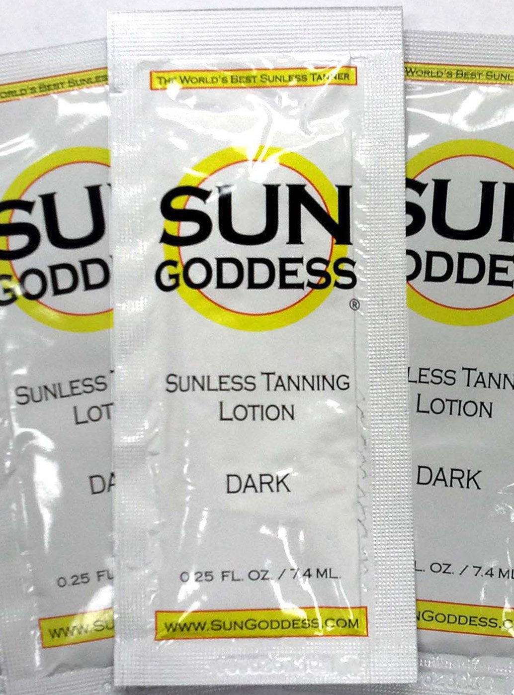Sun Goddess - Sunless Self Tanning Lotion - DARK - 8 Oz + Sunless Self Tanning Mitt + Sunless Self Tanning Gloves + 1 Sunless Self Tanner Lotion Sample/Best Sunless Self Tanning Lotion, Mitt, Gloves