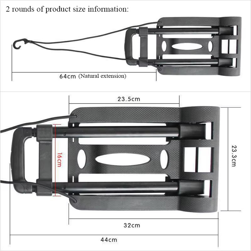 2/4-Wheeled Small Truck with Foldable Pull Rod, Portable Shopping Cart, Household Grocery Cart, Small Pull Cart, Luggage Cart