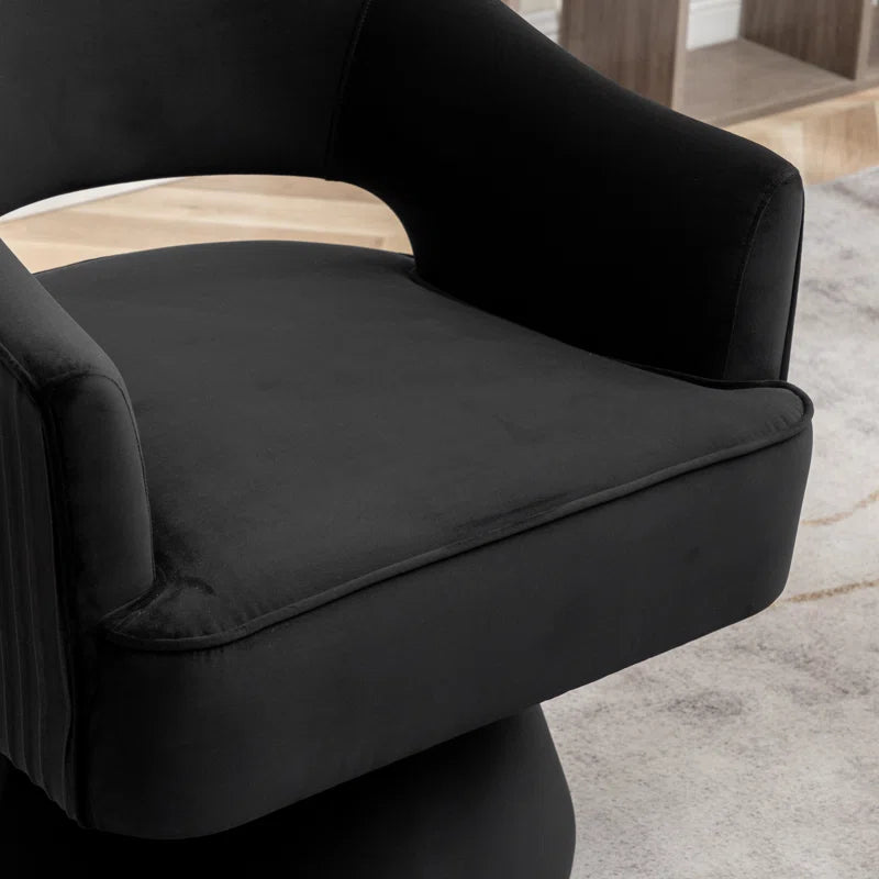 Chynna Velvet Swivel Barrel Chair
