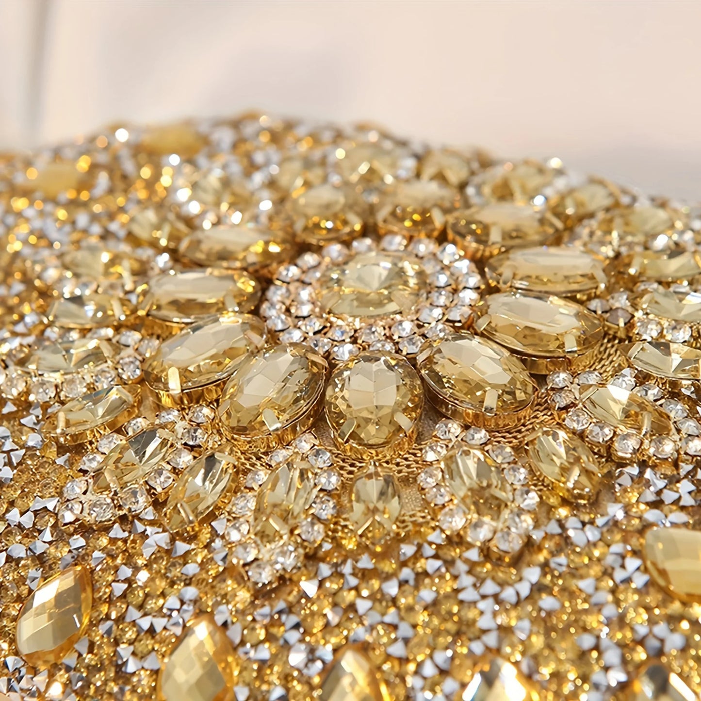 Evening Bag Clutch Purses for Women Ladies Sparkling Party Handbag Wedding Cocktail Prom Bag Sunflower Shape, Gold