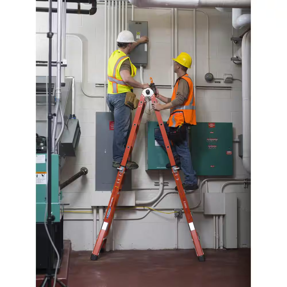 18 Ft. Reach Height Multi-Purpose Fiberglass PRO Ladder with 300 Lbs. Load Capacity Type IA