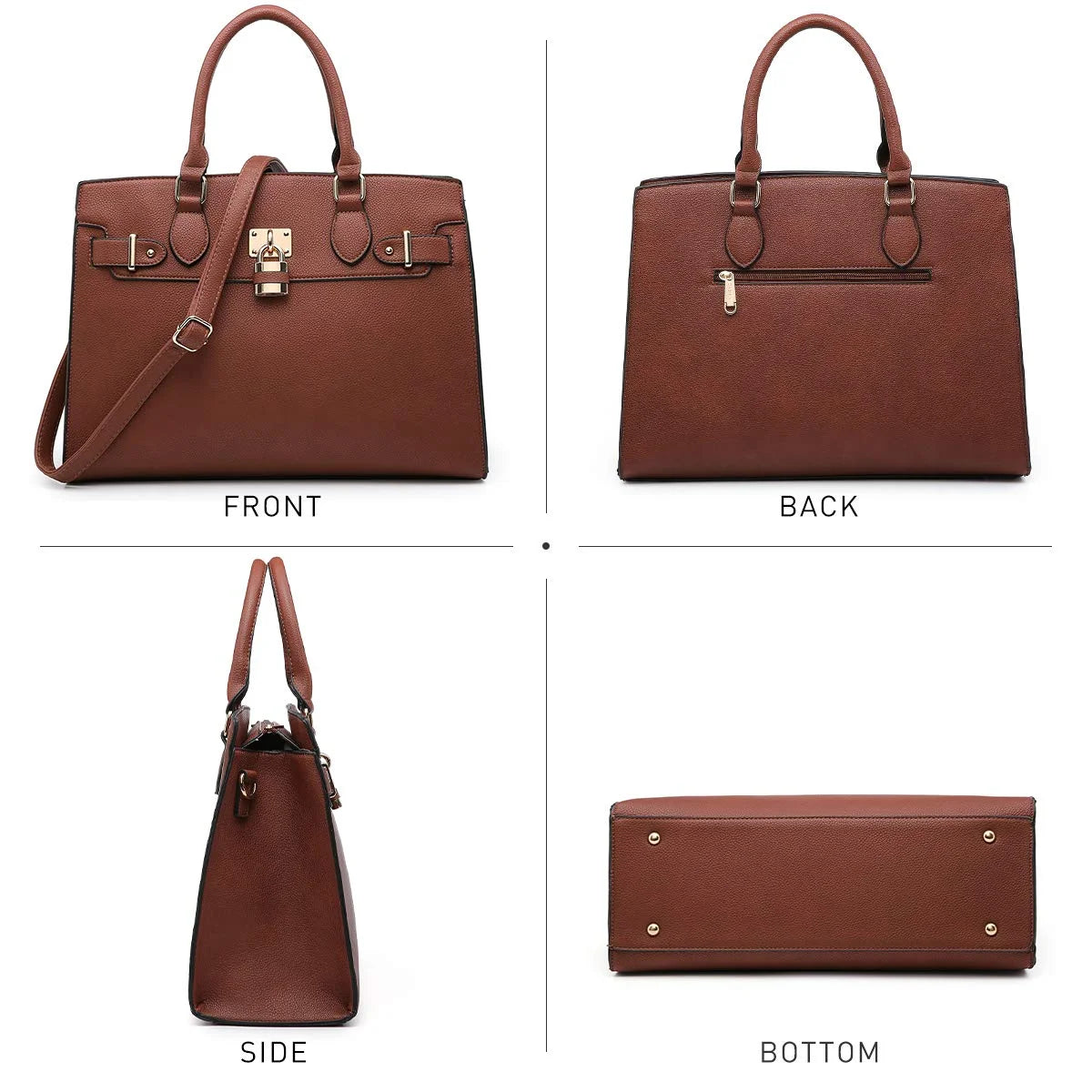 Women Handbags and Purses Ladies Shoulder Bag Top Handle Satchel Tote Work Bag with Matching Clutch