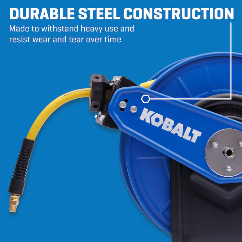 Retractable Hose Reel with 3/8-In X 50-Ft Hybrid Hose