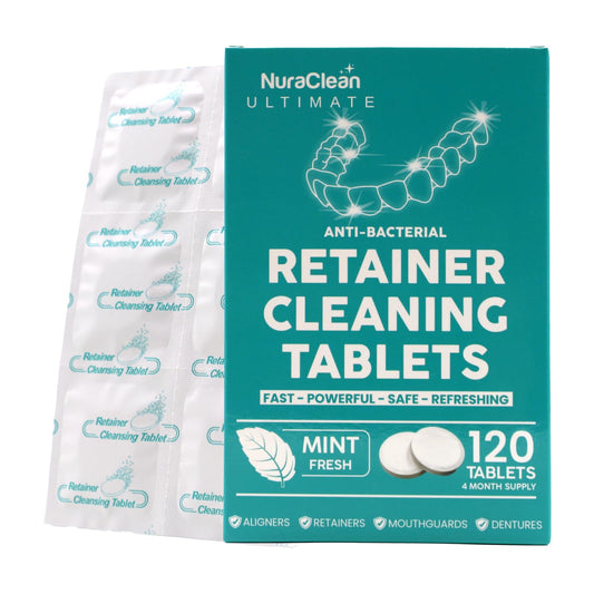 Ultimate Retainer Cleaner Tablets – 120 Count – Dental Pod, Braces, Mouthguard & Denture Cleaning – Fast-Acting, Daily Safe Formula – Freshens & Removes Stains