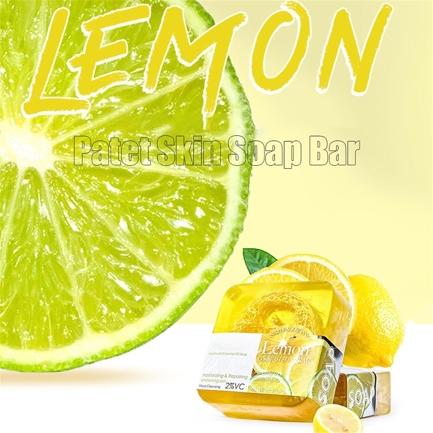 Patet Skin , Patetskin Bright & Even Lemon Bar, Patet Skin Essential Oil Bars, Patet Skin Bar, Patet Skin Care Lemon Acid for Hyperpigmentation, Dark Spots (Aloe)