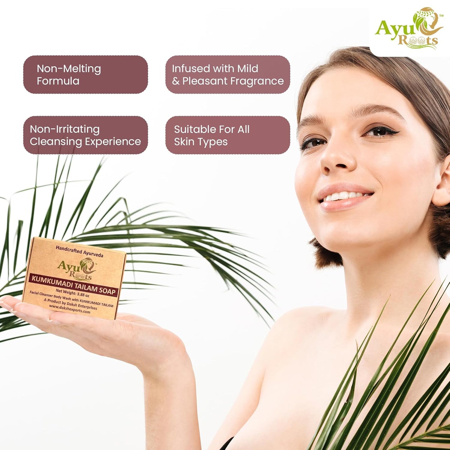 Kumkumadi Tailam Ayurvedic Handmade Saffron Oil, Soap Bar, Face, Body, | Natural, Moisturizing, for Radiant and Healthy Skin 3.88 Oz (1)