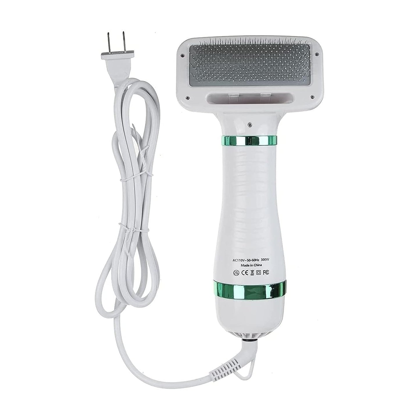 Pet Hair Dryer Portable 2 in 1 Upgraded Professional Quiet Dog Cat Hair Furry Blower, Home Pet Grooming Dog Hair Comb 3 Heat Settings Pet Brush for Small Medium Large Dog Kitten (Green)