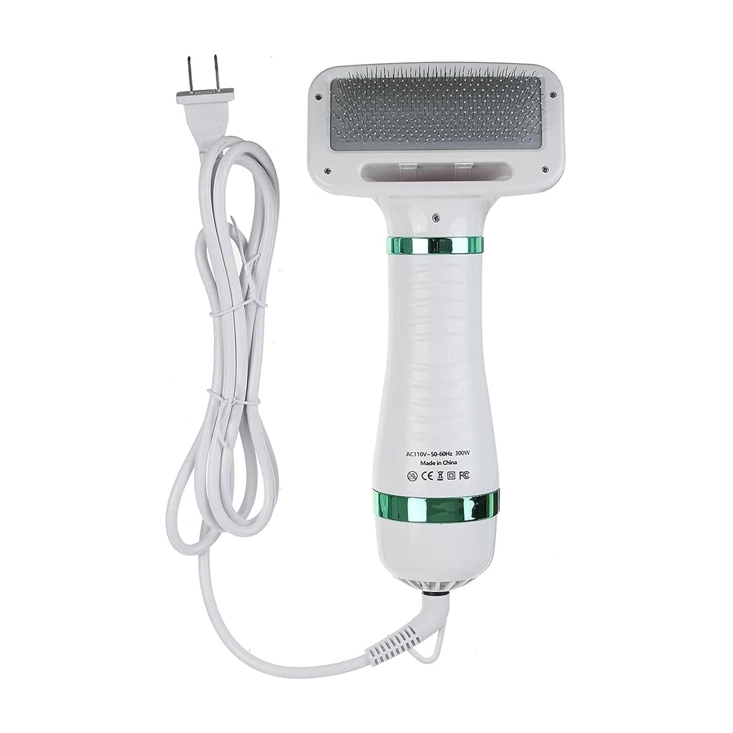 Pet Hair Dryer Portable 2 in 1 Upgraded Professional Quiet Dog Cat Hair Furry Blower, Home Pet Grooming Dog Hair Comb 3 Heat Settings Pet Brush for Small Medium Large Dog Kitten (Green)